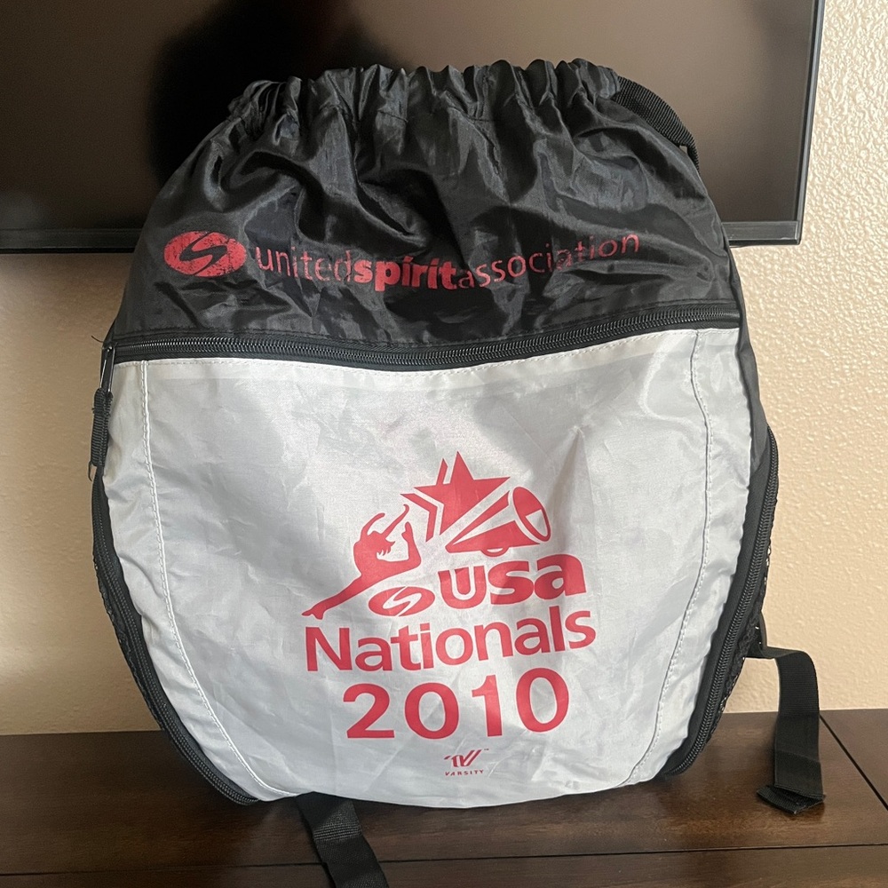 Varsity Cheer Black Backpack Drawstring Bag